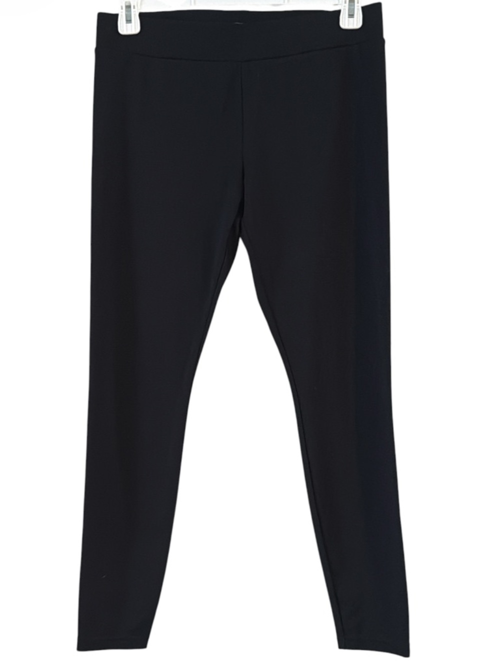 Daisy Fuentes Solid Black High Waisted Elastic Band Leggings Pants Size L